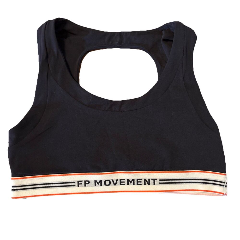 Women’s Free People Movement Sports Bra Navy Back Opening Wide Straps Size S